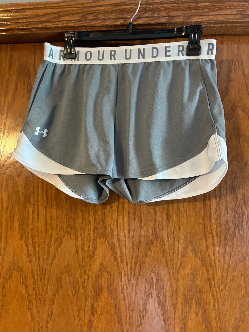 Under Armour Women's Gray and White Layered Athletic Shorts